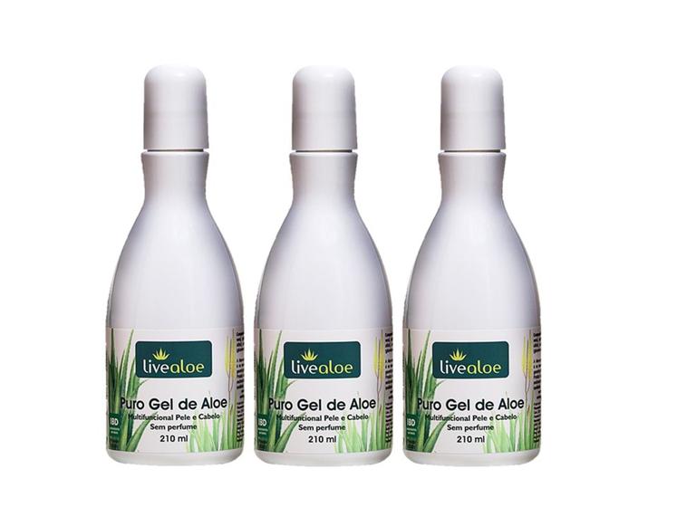 Kit 03 Puro Gel De Babosa Orgânico 210ml - Live Aloe Menor preço em Kit 03 Puro Gel De Babosa Orgânico 210ml - Live Aloe