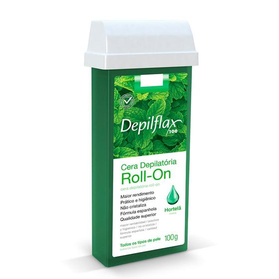 Imagem de Kit 03 Refil Cera Depilatória Roll On Hortelã Depilflax 100g