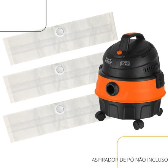 Imagem de Kit 03 Saco Aspirador de Pó Black&Decker Descartável BDAP10-BR Black Decker Refil De Otima Qualidade