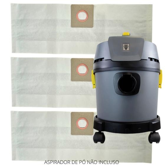 Imagem de Kit 03 Saco Aspirador De Pó Karcher NT585 Refil Descartável