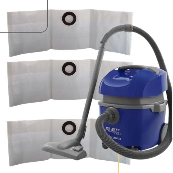 Imagem de Kit 03 Saco Coletor Aspirador Electrolux Flex 1400w Descartável