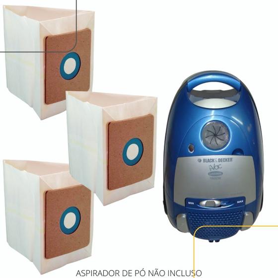 Imagem de Kit 03 Saco Coletor de Pó P/Aspirador Black&Decker LAS3000