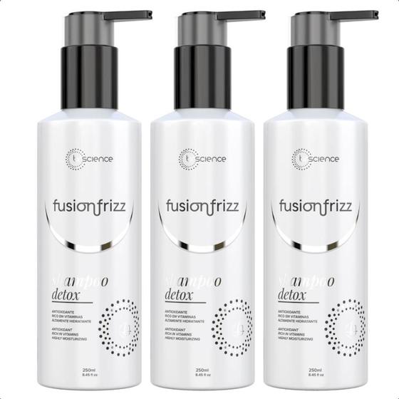 Imagem de Kit 03 Shampoo Detox Fusionfrizz Brscience 250ml