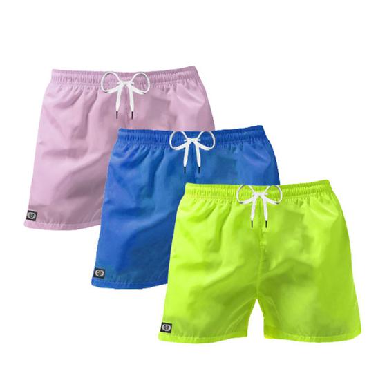 Imagem de Kit 03 Shorts Praia Mauricinho Neon