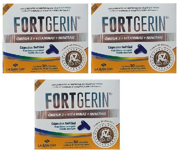 Imagem de Kit 03 Suplemento Fort Gerin Omega Az 30 Cps - La San Day