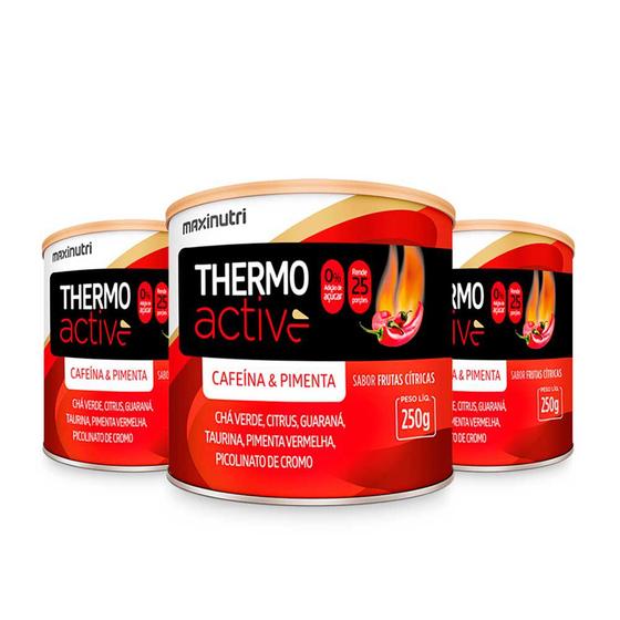 Imagem de Kit 03 Thermo Active Lata 250g Frutas Cítricas Maxinutri