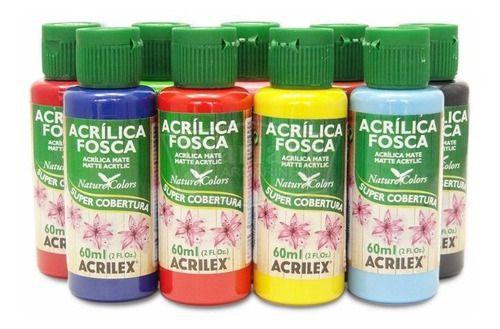 Imagem de Kit 03 Tintas Acrílica Fosca 60 Ml Acrilex