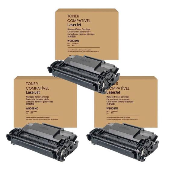 Imagem de Kit 03 Toner Compatível W9008MC 9008MC 9008 Para E50145dn