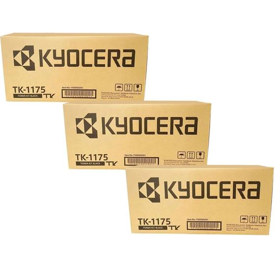 Imagem de Kit 03 Toner Original Com Lacre Kyocera Tk1175/m2040dn/m2640idw