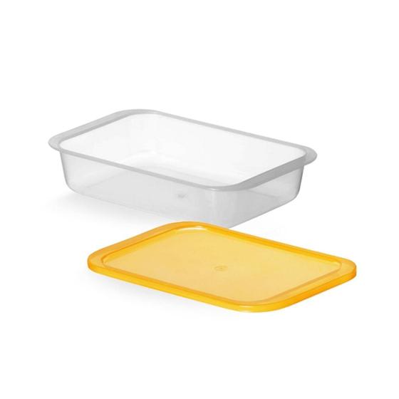 Imagem de Kit 03 Travessa Retangular 14 X 21 Com Tampa Tres Triangulos
