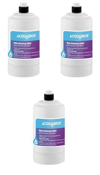 Imagem de KIT 03 UN Refil Universal RV 01 Acquabios 20L/h Carvão Ativado