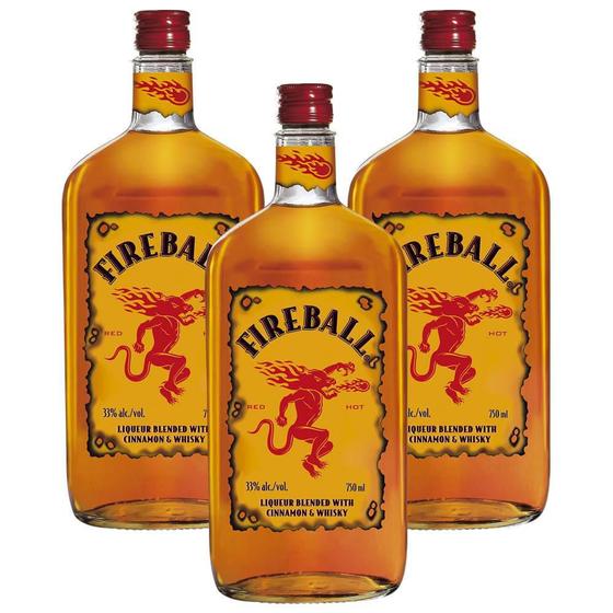 Imagem de Kit 03 Unidades Licor De Whisky Fireball 750Ml