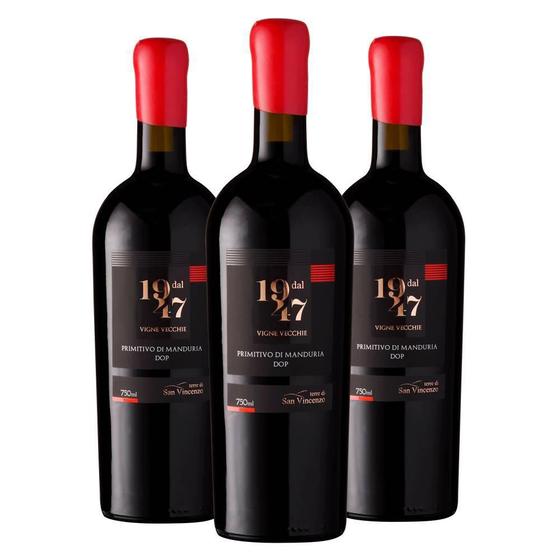 Imagem de Kit 03 Unidades Vinho Dal 1947 Primitivo Di Manduria 750Ml