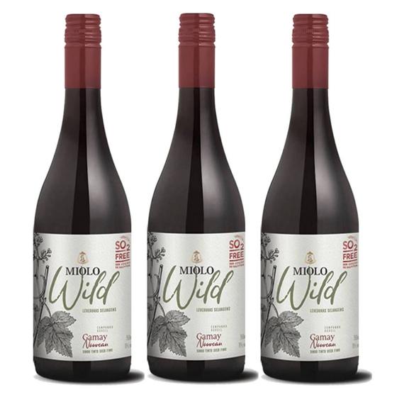 Imagem de Kit 03 Unidades Vinho Miolo Wild Gamay Nouveau 750ml