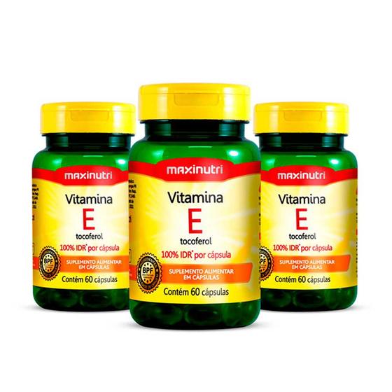 Imagem de Kit 03 Vitamina E 100% IDR 60 Capsulas Maxinutri