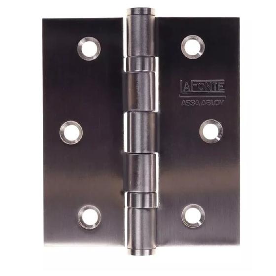 Imagem de Kit 03Dobradiça La fonte Aço Inox Escovado 395 3X2.1/2 com Rolamento-76x63mm