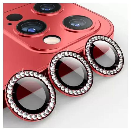 Imagem de Kit 03X Película Lente Câmera Brilho Diamante Para iPhone 13 Pro / 13 Pro Max - Charme e Proteção