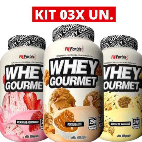 Kit 03x Whey Protein Gourmet Forbis 907g Cada Menor preço em Kit 03x Whey Protein Gourmet Forbis 907g Cada