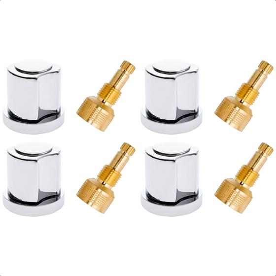 Imagem de Kit 04 Acabamento C50 Cromado 1/2' Ou 3/4 P/ Reg Docol