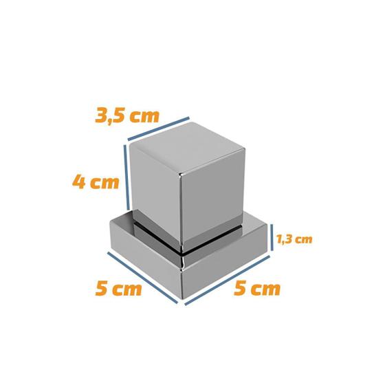 Imagem de Kit 04 Acabamento Cromado Quadrado Registro Pressão Fabrimar