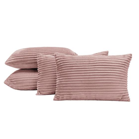 Imagem de Kit 04 Almofadas Cheias Velvet Bariloche 60cm x 30cm - Rose