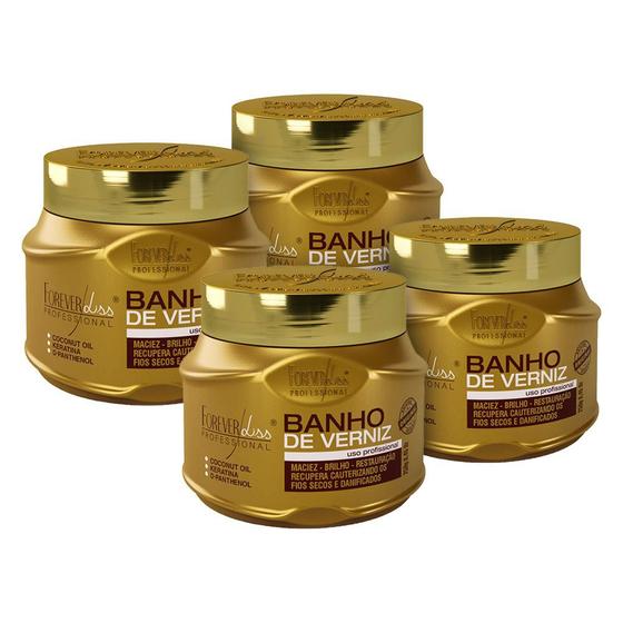 Imagem de Kit 04 Banho De Verniz Forever Liss Brilho Hidratante 250g