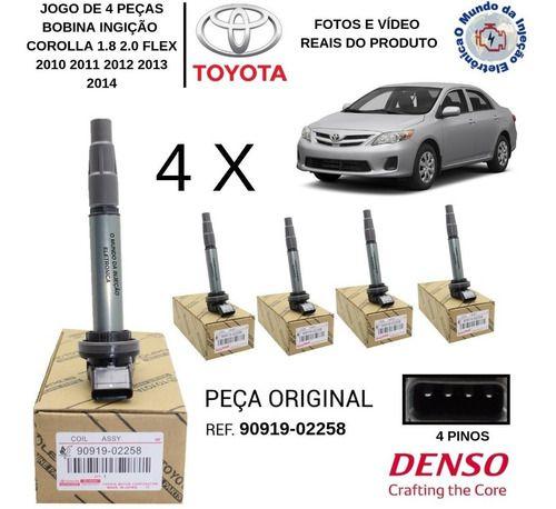 Kit 04 Bobinas Ignição Corolla 1.8 2.0 Flex 2010 2011 2012 Menor preço em Kit 04 Bobinas Ignição Corolla 1.8 2.0 Flex 2010 2011 2012