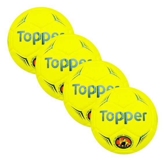 Imagem de Kit 04 Bolas Handebol Topper Hand T3 Pro Costurada Amarelo