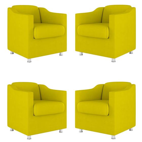 Imagem de Kit 04 Cadeira Poltronas Decorativas Sala de Espera Clinica