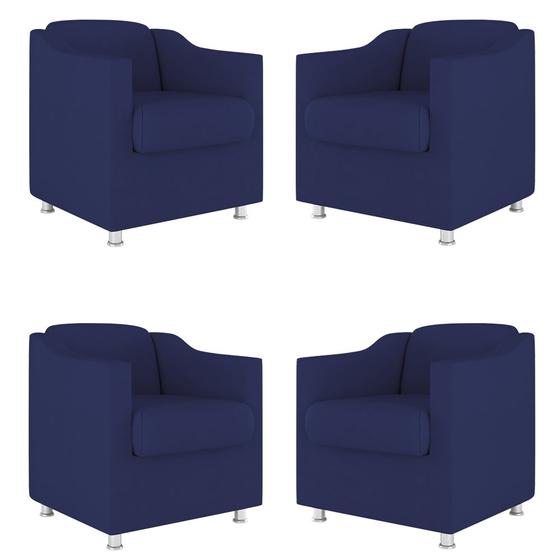 Imagem de Kit 04 Cadeira Poltronas Decorativas Sala de Espera Clinica
