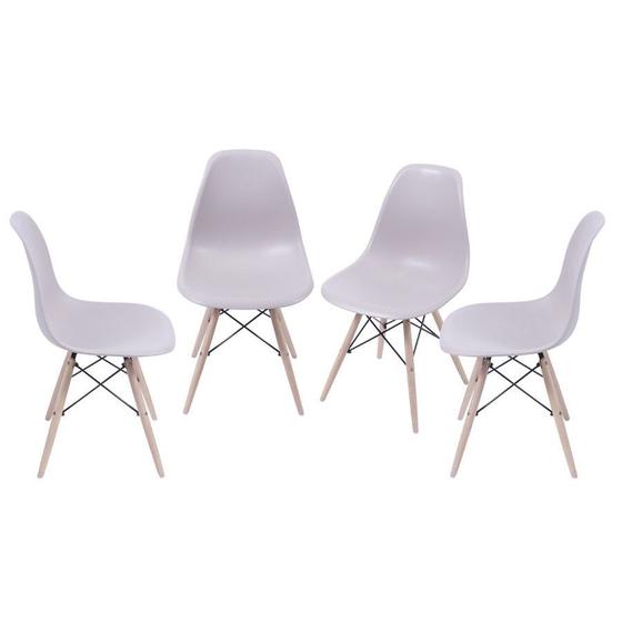 Imagem de Kit 04 Cadeiras Boxbit Dkr Eames Polipropileno Fendi Base Madeira