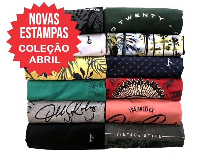 kit 04 Camisetas Camisas Masculinas Gola Redonda 100% Algodão Menor preço em kit 04 Camisetas Camisas Masculinas Gola Redonda 100% Algodão