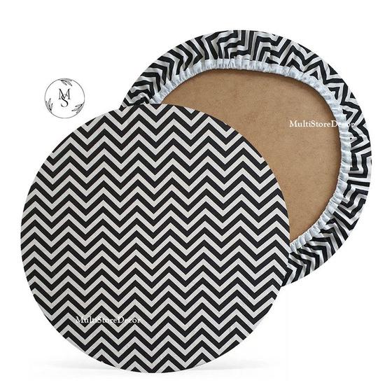 Imagem de KIT 04 Capa de Sousplat Chevron Preto - 35 cm - Várias Cores e Estampas - Supla Jogo Americano