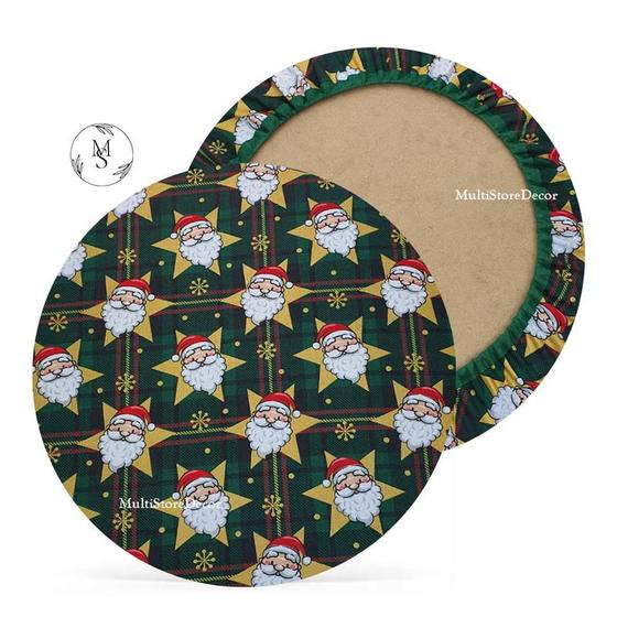 Imagem de KIT 04 Capa de Sousplat Flor Natalina Verde - 35 cm - Várias Cores e Estampas - Supla Jogo Americano