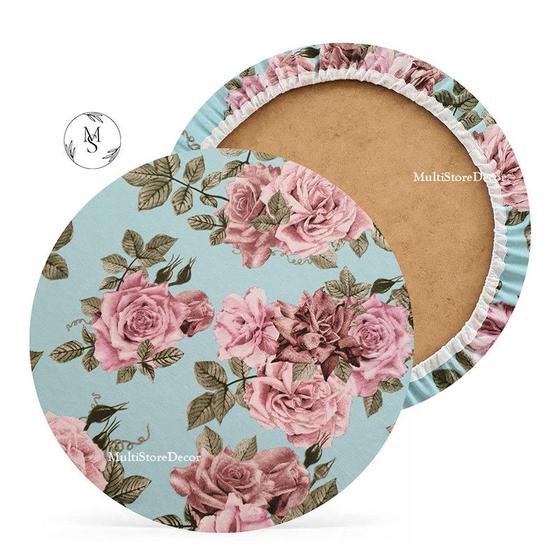 Imagem de KIT 04 Capa de Sousplat Floral Rose Nude - 35 cm - Várias Cores e Estampas - Supla Jogo Americano