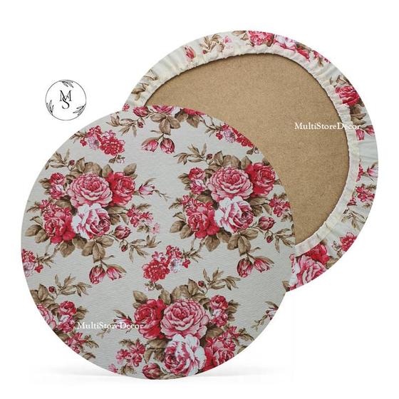 Imagem de KIT 04 Capa de Sousplat Floral Vermelho - 35 cm - Várias Cores e Estampas - Supla Jogo Americano