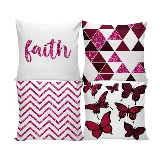 Imagem de Kit 04 Capas Para Almofadas De Sofá Decoração Geométrica Pop