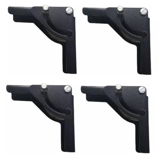 Imagem de Kit 04 Dobradiça Para Pés De Mesa Dobravel Com Trava KROK- Preta