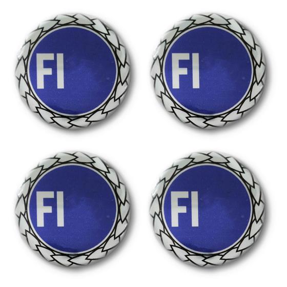 Imagem de Kit 04 Emblema Roda 52mm Resinado Fiat Azul Antigo