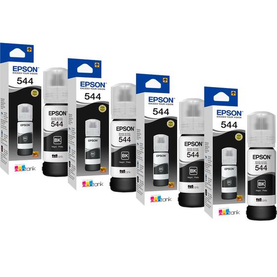 Imagem de Kit 04 Garrafa de Tintas T544 preto para impressora L3110