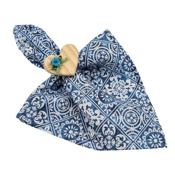 Imagem de KIT 04 Guardanapo de Tecido 40 x 40cm Triângulos Cinza - Acabamento Bainha - Várias Cores e Estampas