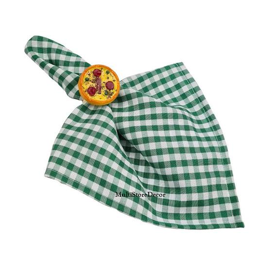 Imagem de KIT 04 Guardanapo de Tecido 40 x 40cm Xadrez Verde Claro - Acabamento Bainha - Várias Cores e Estampas