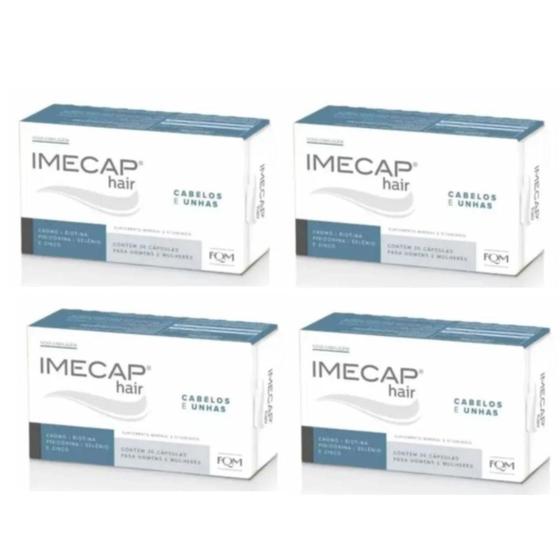 Imagem de Kit 04 Imecap Hair Com 30 Cápsulas Cabelos E Unhas Original