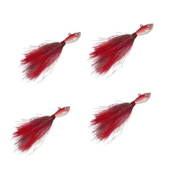 Imagem de Kit 04 Iscas Artificial HERMAN JIG Para Pesca  OLHO BUCK 3/0 21G VERM/BCO