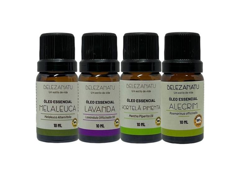 Imagem de Kit 04 Óleos Belezanatu Melaleuca Lavanda Hortelã E Alecrim