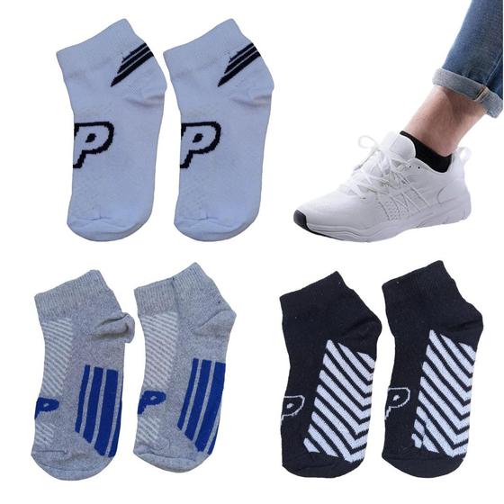 Imagem de Kit 04 Pares Meias Soquete Cano Curto Invisível Feminina Trabalhada Com Elastano Algodão Original Apollo