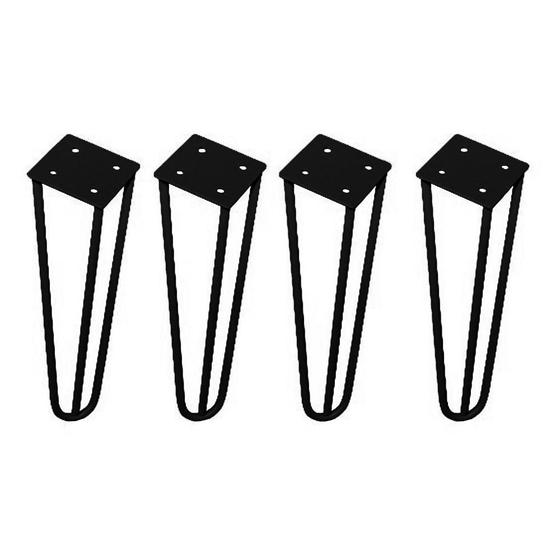 Kit 04 Pés Hairpin Legs 15 cm Preto De Ferro Para Banquetas, Puffs, móveis é boa?