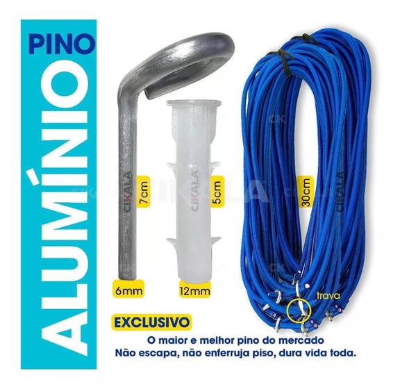 Imagem de Kit 04 Pinos Para Capa de Piscina em Aluminio Com 04 Extensores e 04 Buchas de Polietileno