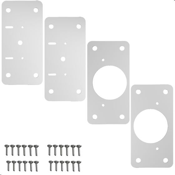 Imagem de Kit 04 Placas Para Reparo De Porta Dobradiça Armário Mdf RTG