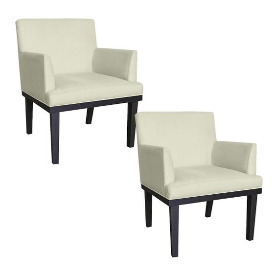 Imagem de Kit 04 Poltronas Decorativa Para Sala E Escritório Vitória Suede Bege - LM DECOR